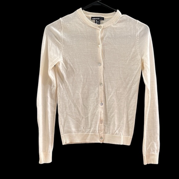 Mango Off-White Button-Up Sweater - Size Small - Picture 1 of 6